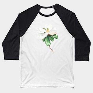 White magnolia watercolor art Baseball T-Shirt